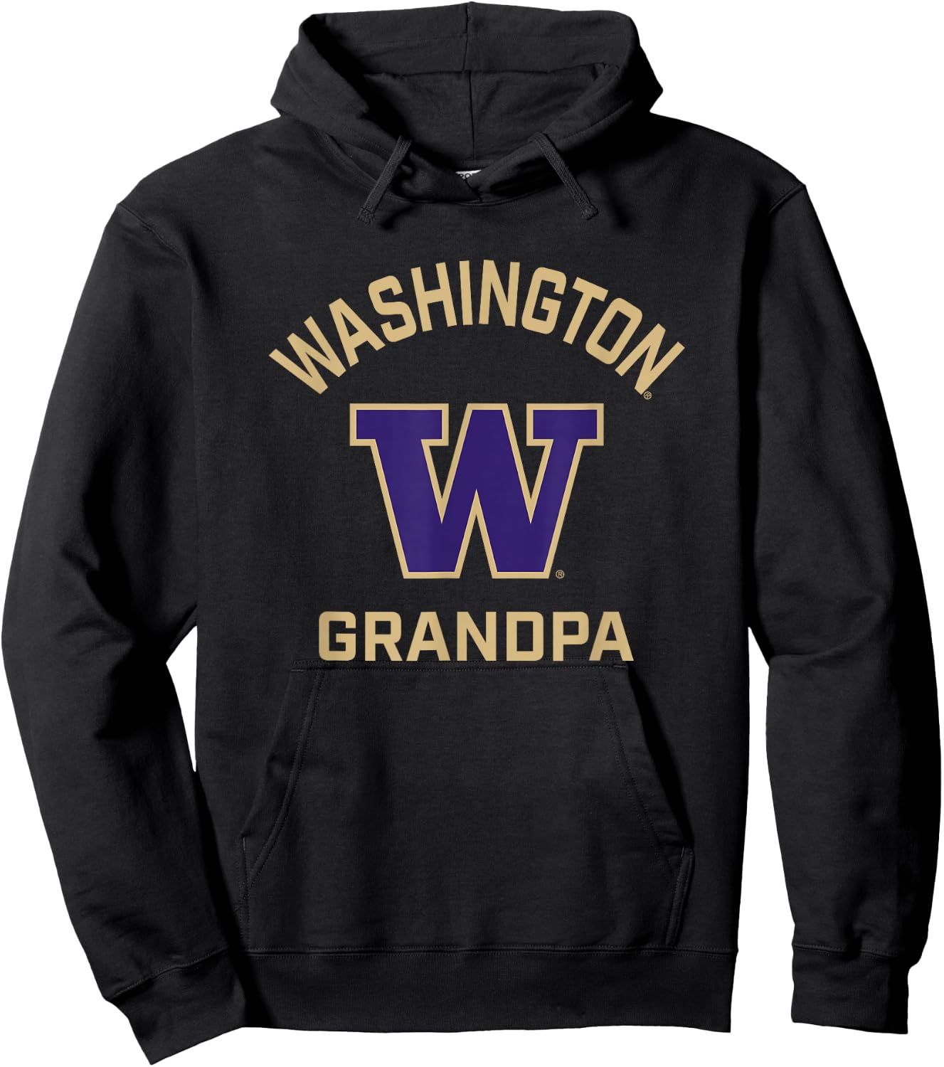 University of Washington Huskies Arched Grandpa Hoodie - Hoodie | Black
