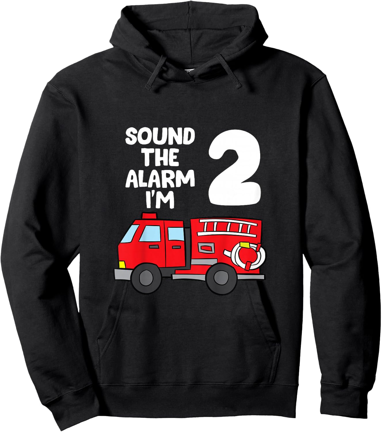Sound Alarm I'm 2 Children 2. Birthday Fire Truck Hoodie - Hoodie | Black