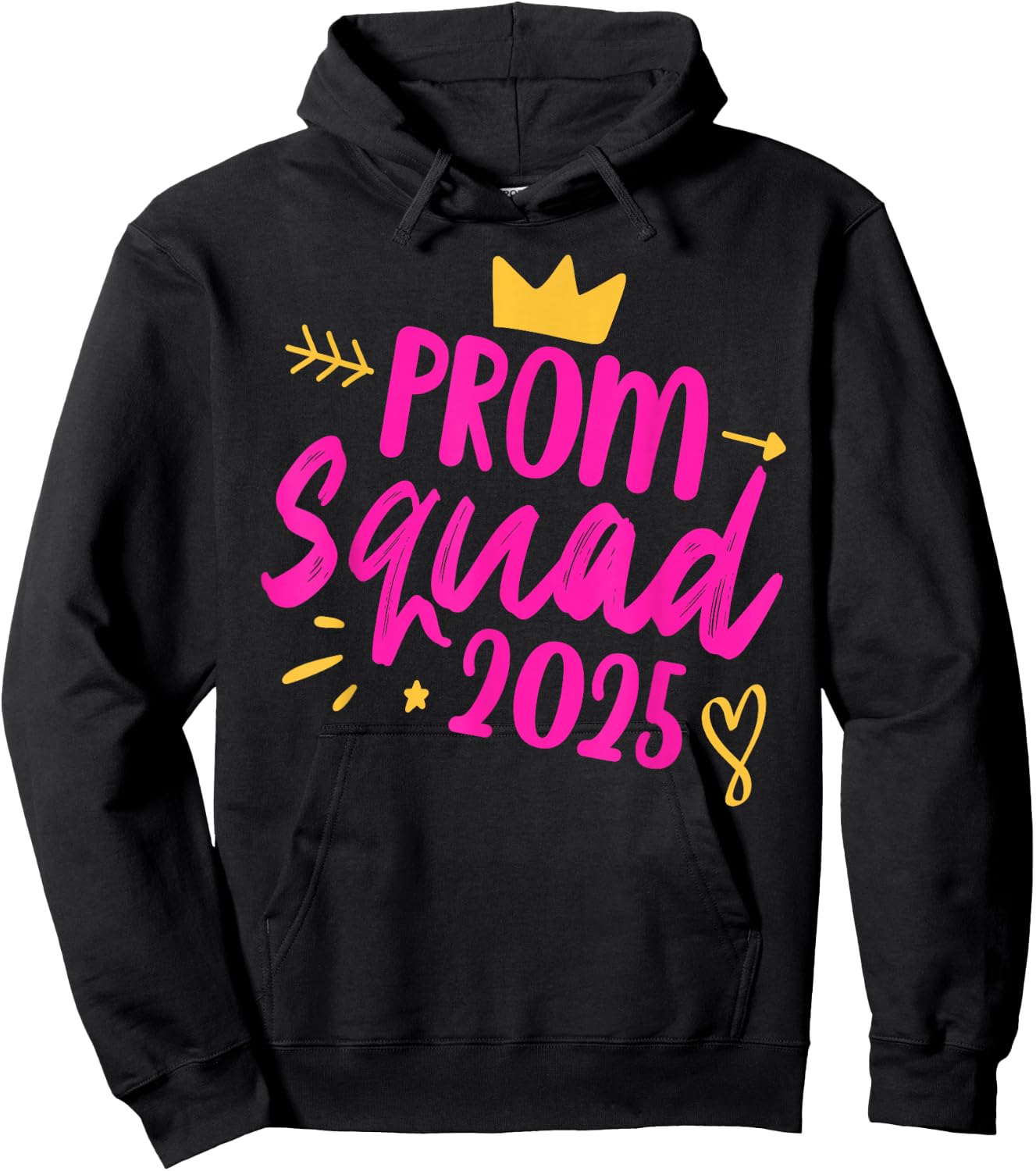 Prom Squad 2025 Queen School Graduation Senior Friends Girl Hoodie - Hoodie | Black