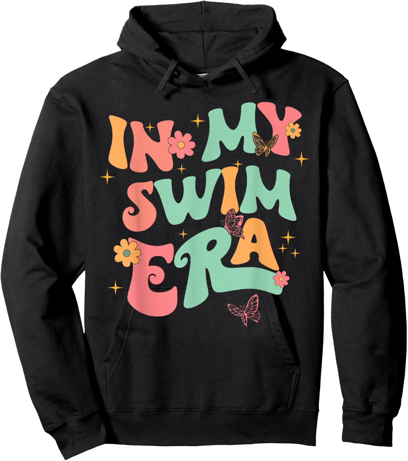 Retro In My Swim Era Swimming Swimmers Women Men Kids Hoodie - Hoodie | Black