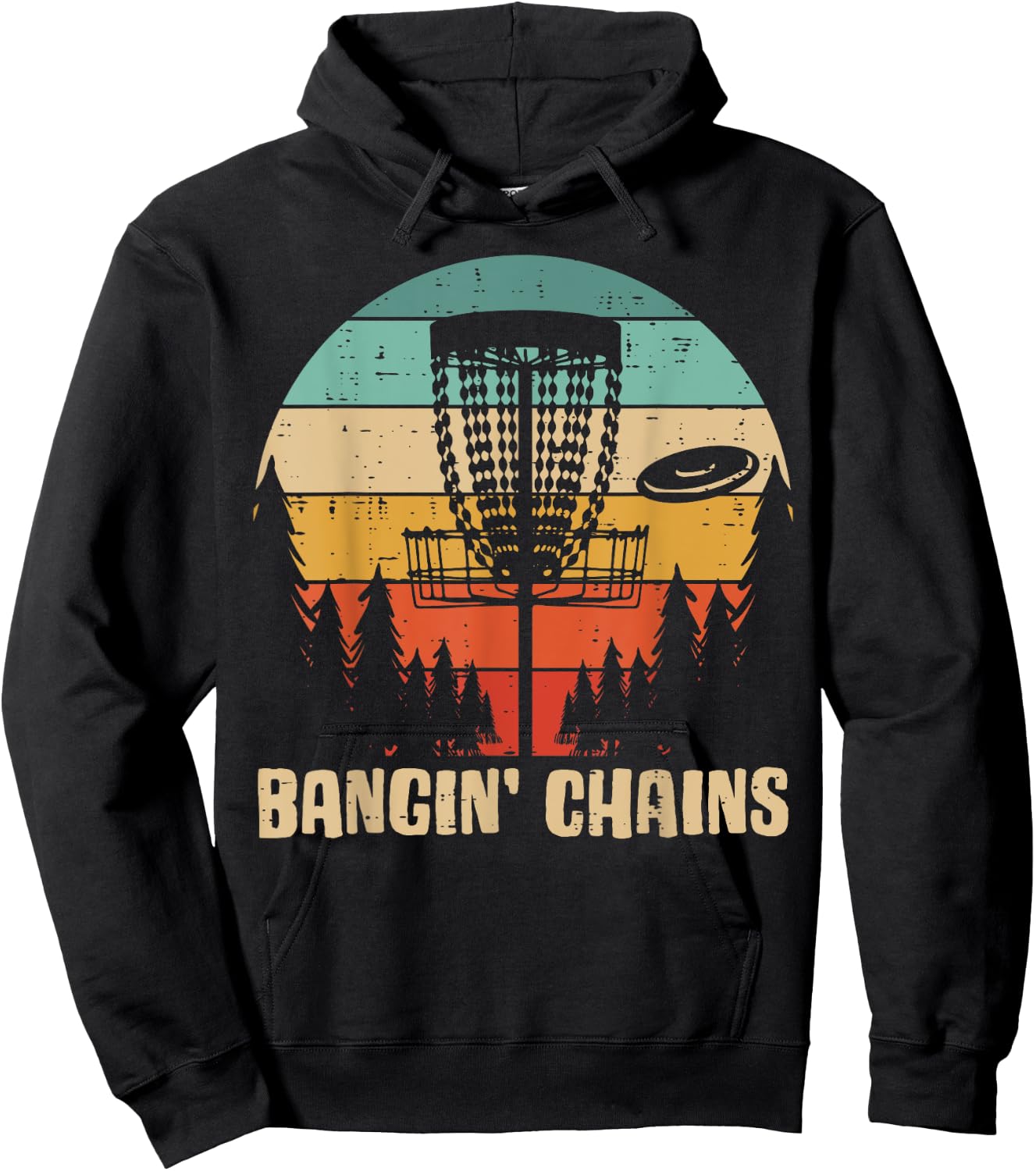Disc Golf Bangin Chains Retro Frisbee Golfer Frolf Men Women Hoodie - Hoodie | Black