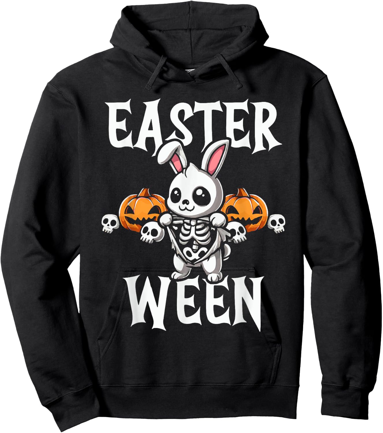 Easter Ween Skeleton Bunny Halloween Theme Hoodie - Hoodie | Black
