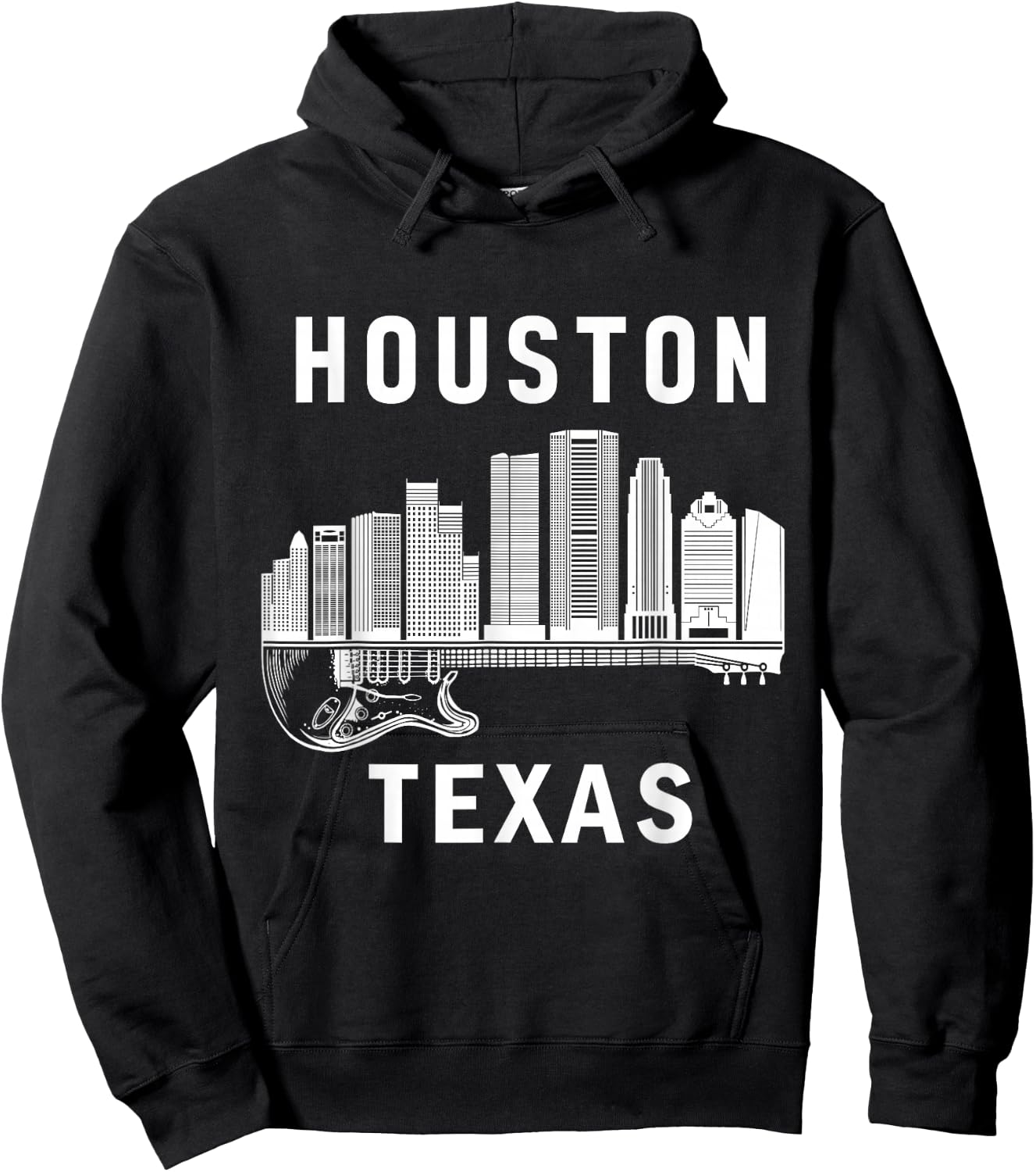 Houston City Skyline Music Texas Souvenir Houston Hoodie - Hoodie | Black