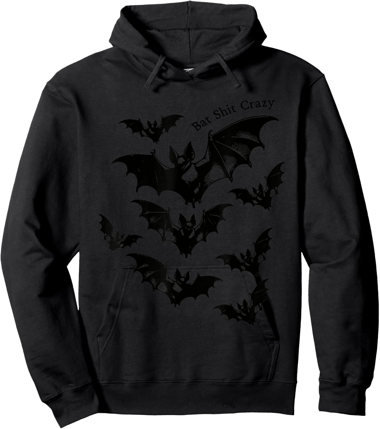 Bat Shit Crazy, Trendy Witchy Halloween, Spooky Season Hoodie - Hoodie | Black