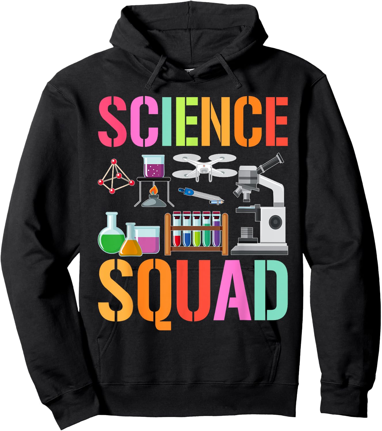 Vintage SCIENCE SQUAD Technology Teacher Team Student STEM Hoodie - Hoodie | Black