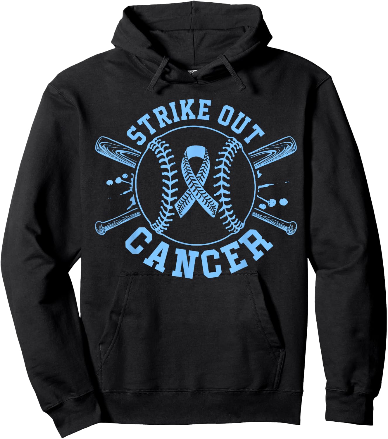 Strike Out Prostate Cancer Baseball Gameday Cancer Awareness Hoodie - Hoodie | Black