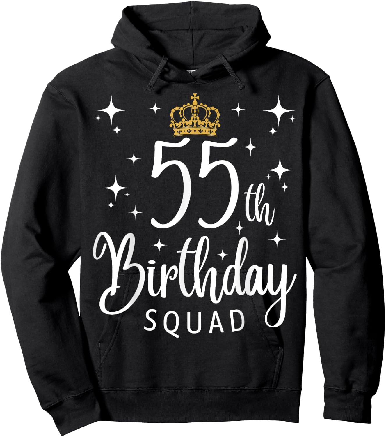 55th Birthday Squad 55 Years Old Birthday Party Matching Hoodie - Hoodie | Black