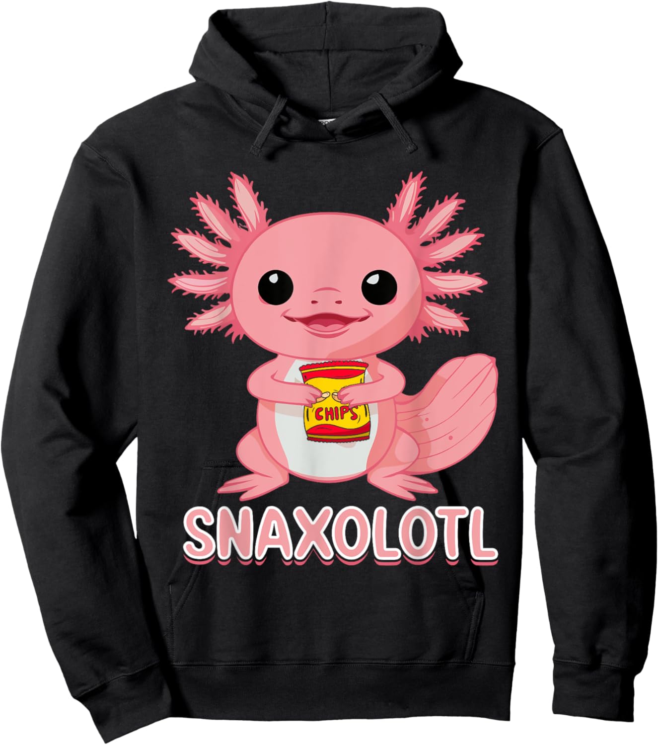 Cute Snaxolotl Kawaii Pink Axolotl Food Sweets Men Kids Hoodie - Hoodie | Black