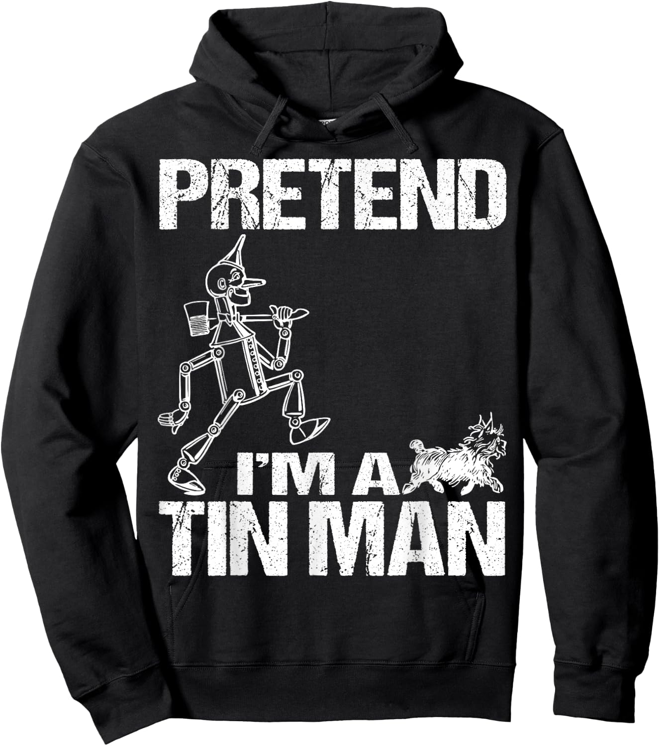 Pretend I'm Tin Man Lazy Funny Last Minute Halloween Costume Hoodie - Hoodie | Black