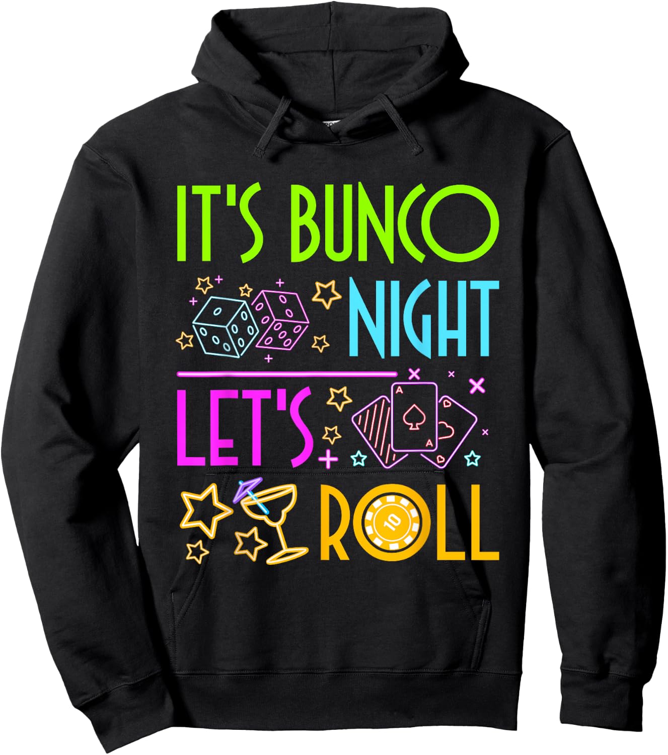 Let's Roll Bunco Game Night Hoodie - Hoodie | Black