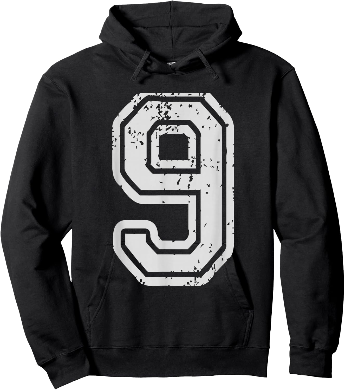 Team Jersey Uniforms Number 9 Nine School Sports Birthdays Hoodie - Hoodie | Black