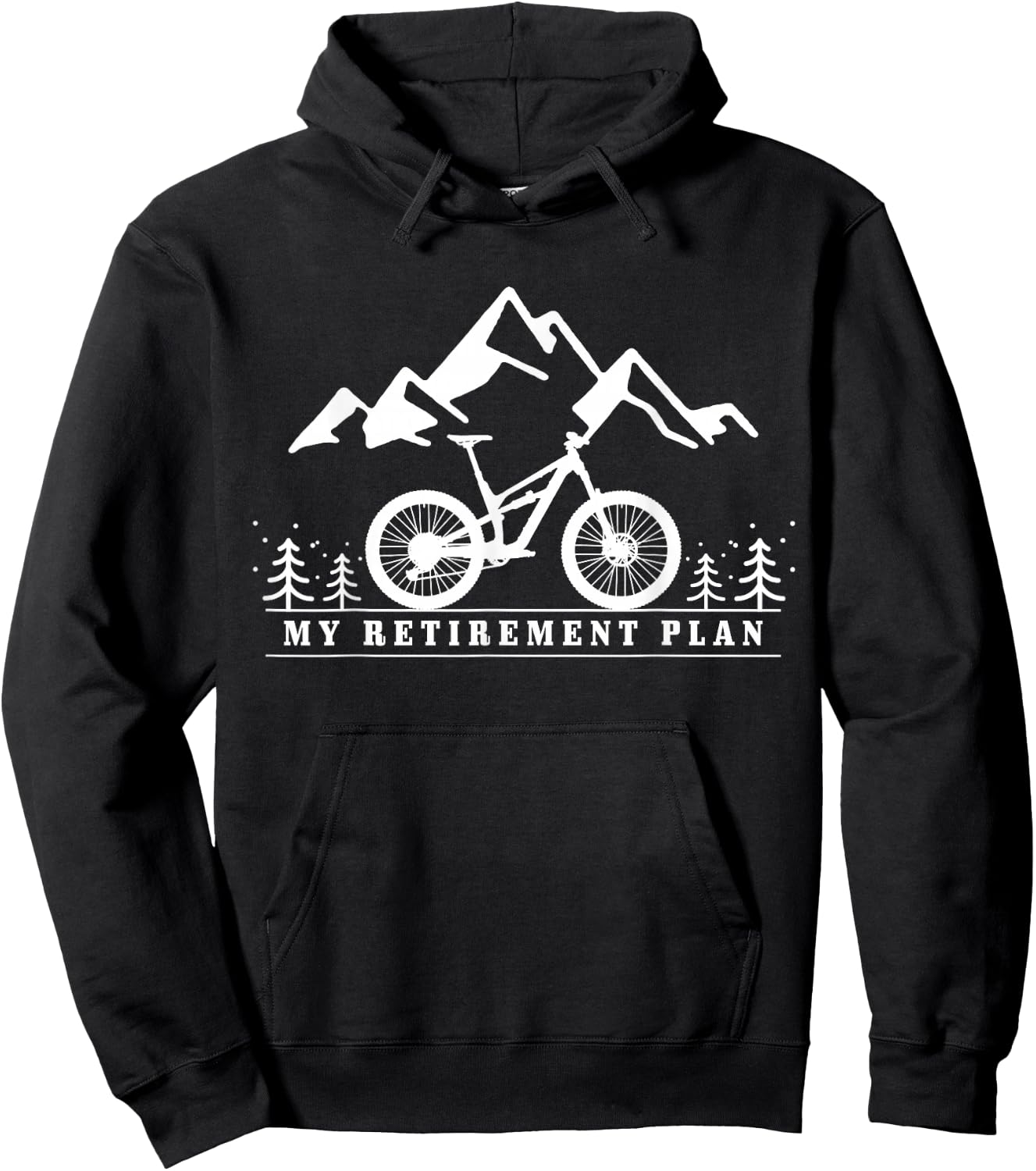 Mountain Bike My Retirement Plan Retired Mountain Biker MTB Hoodie - Hoodie | Black