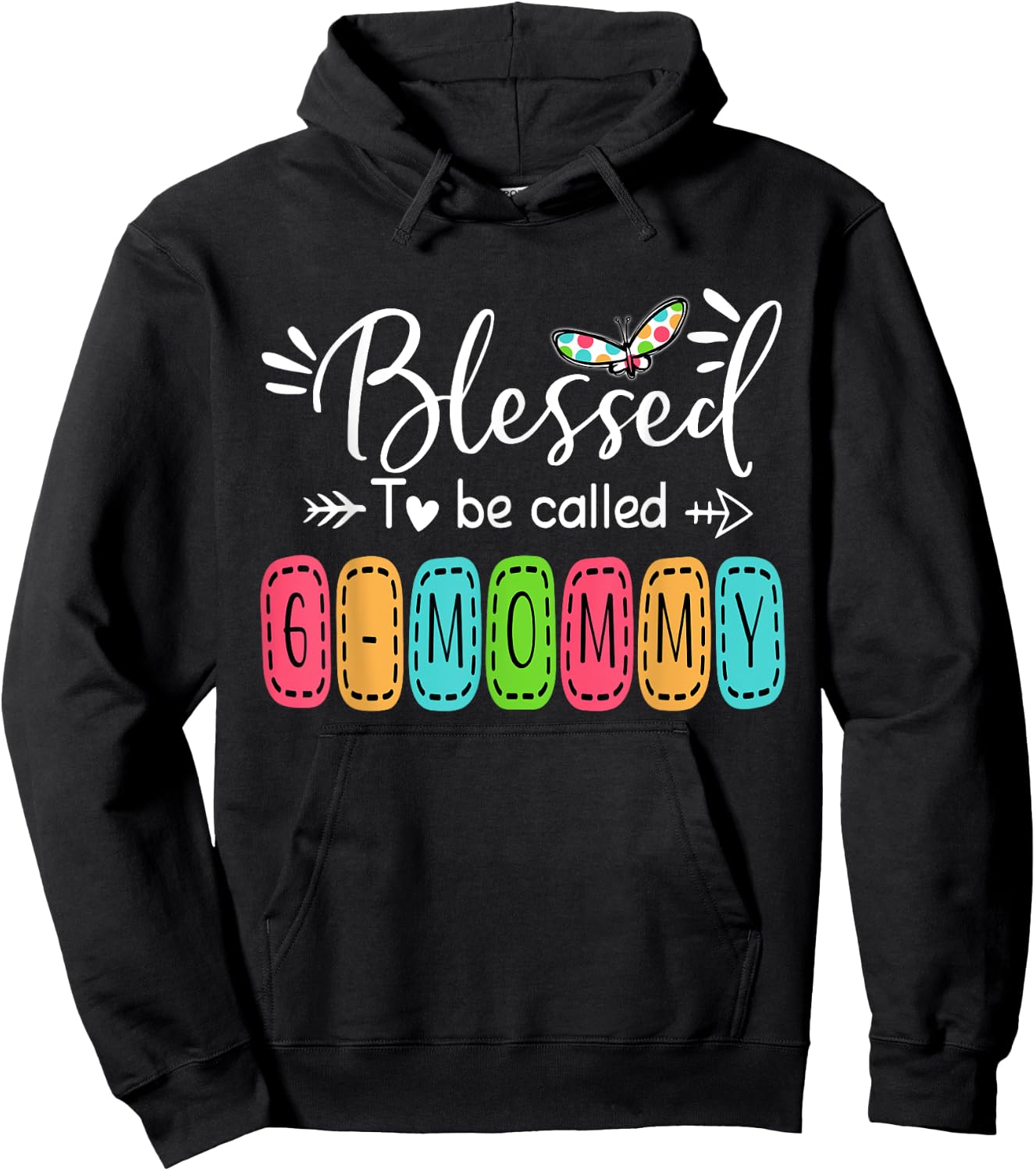 Blessed To Be Called Gmommy Stitch Patch, Gift Hoodie - Hoodie | Black