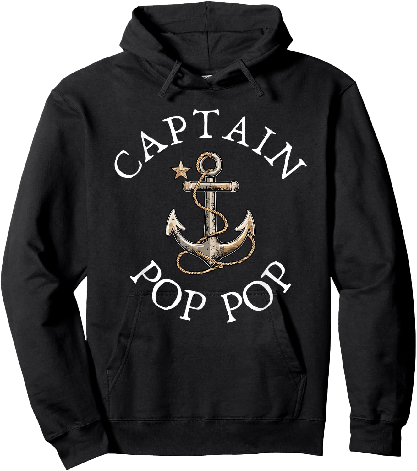 Captain Pop-Pop Boat Sailing Boating Grandpa Anchor PopPop Hoodie - Hoodie | Black