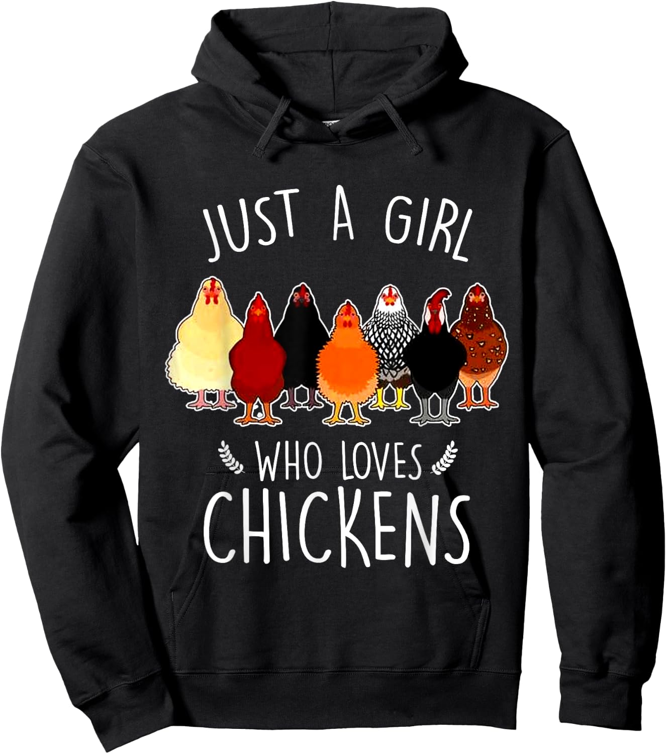 Just A Girl Who Loves Chickens Funny Women Chicken Lover Hoodie - Hoodie | Black