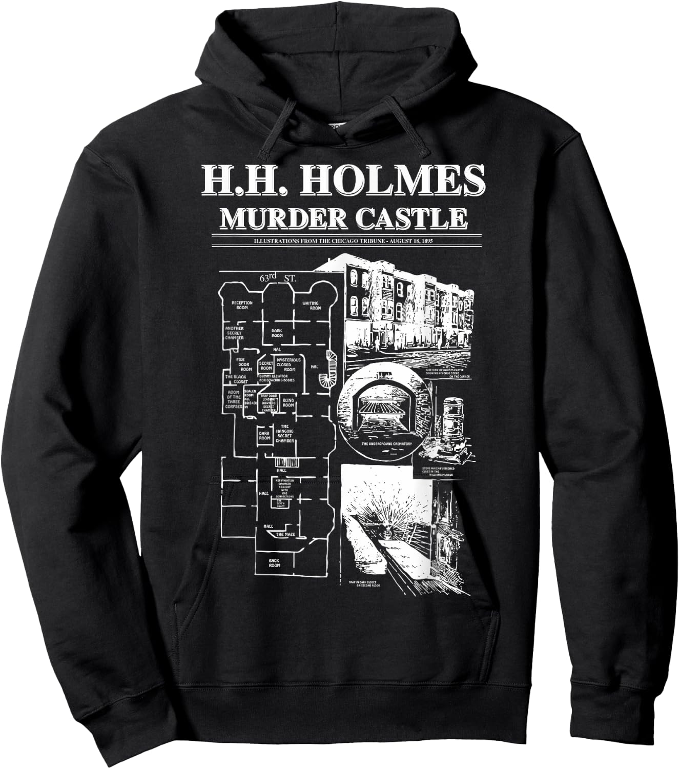 H.H. Holmes Murder Castle True Crime Serial Killer Hoodie - Hoodie | Black
