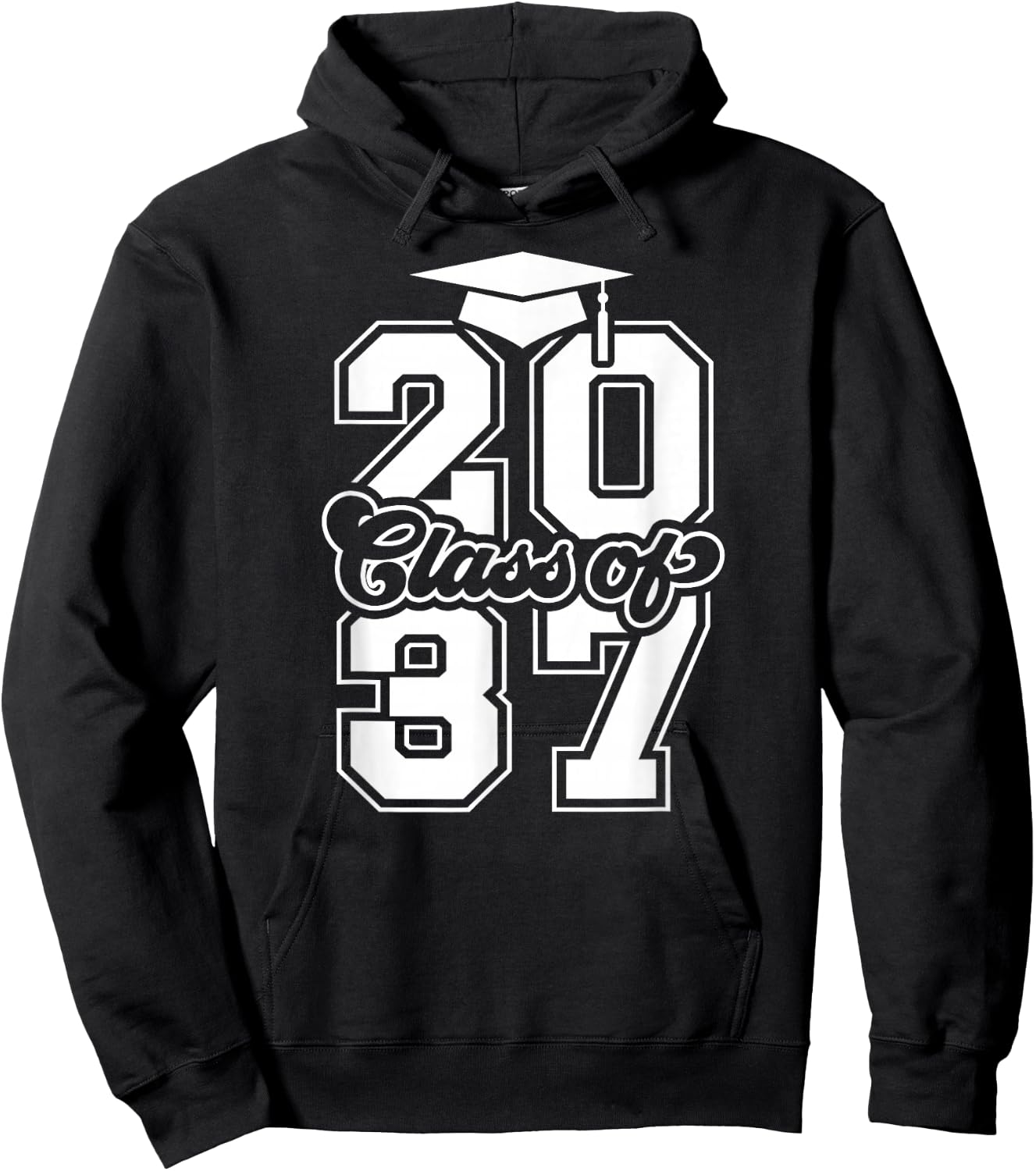 Graduating Class Of 2037 Graduation First Day Of School Hoodie - Hoodie | Black