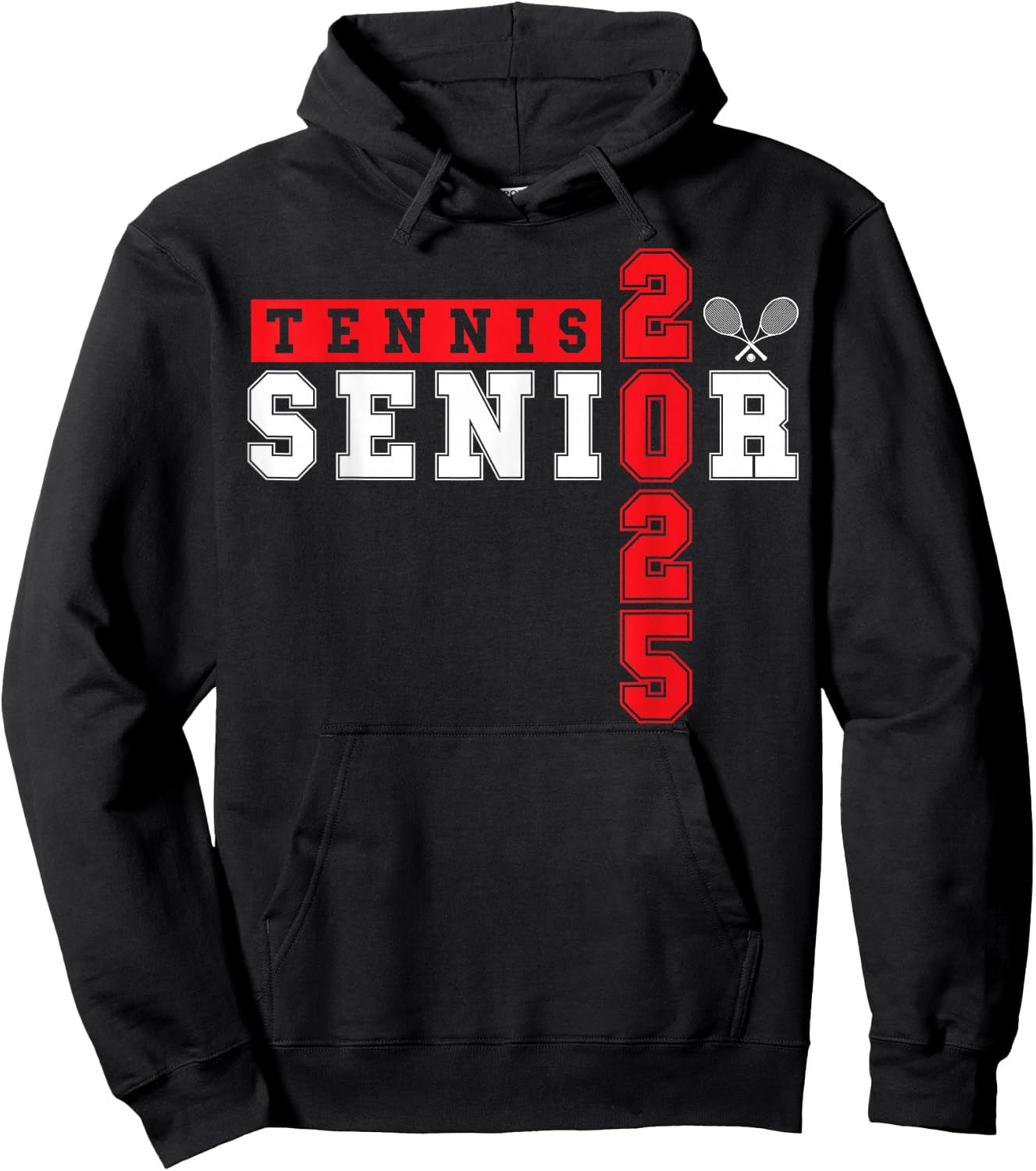 Tennis Senior Night Tennis Senior 2025 Graduation 8 Hoodie - Hoodie | Black