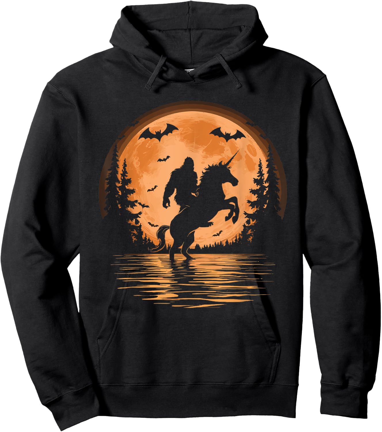 Bigfoot Riding Unicorn Hoodie - Hoodie | Black