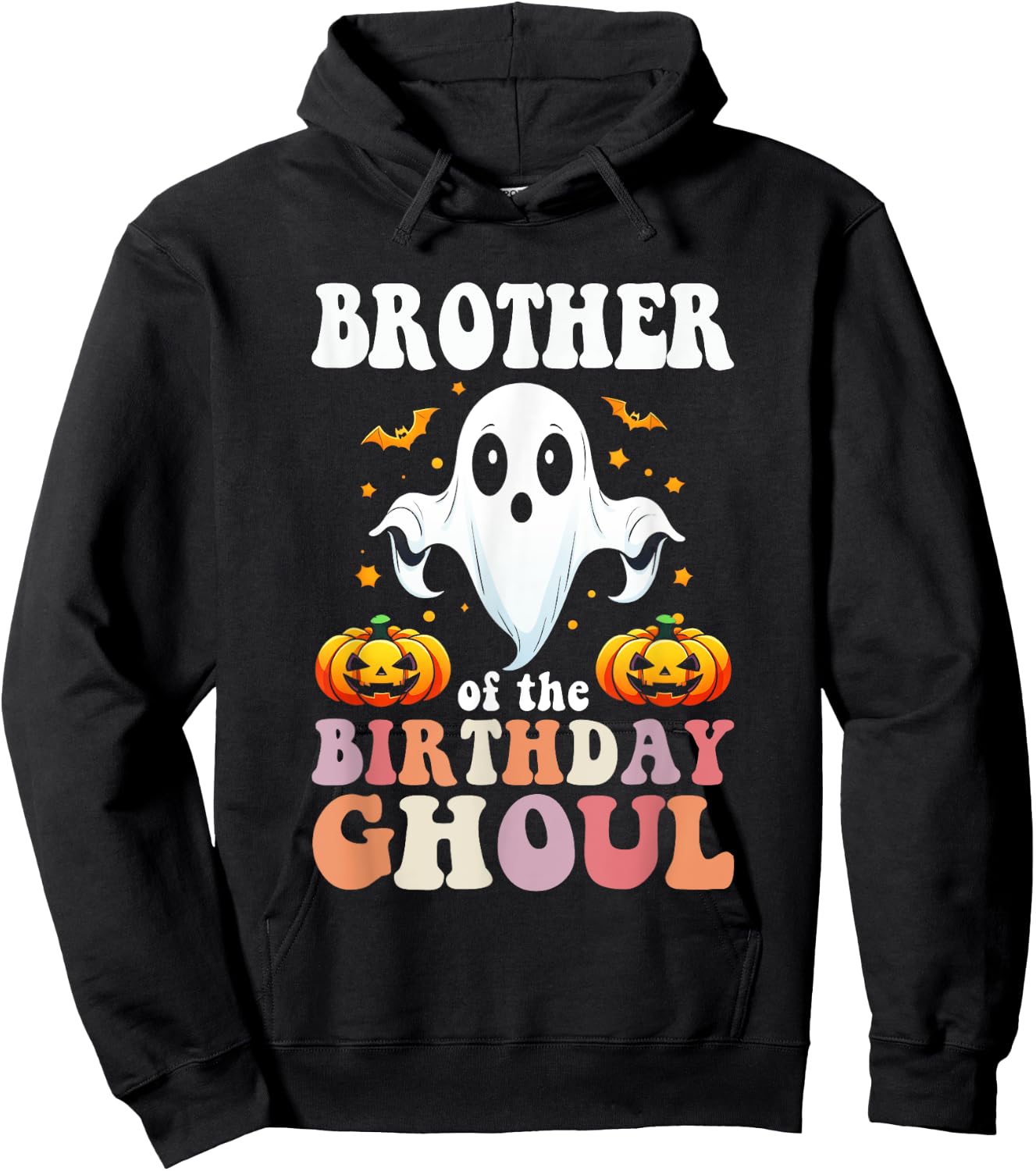 Halloween Brother of the Birthday Ghoul Retro Groovy Hippie Hoodie - Hoodie | Black
