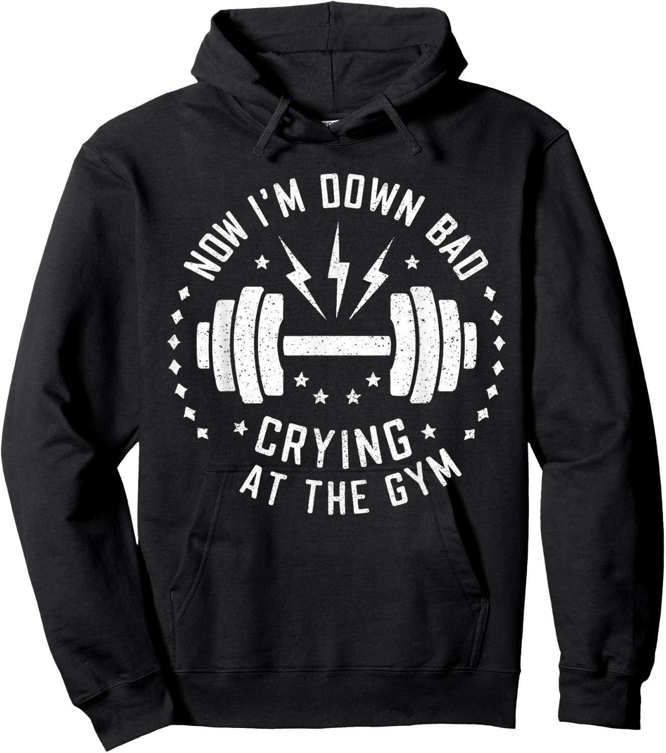 Now I'm Down Bad Crying At The Gym Hoodie - Hoodie | Black