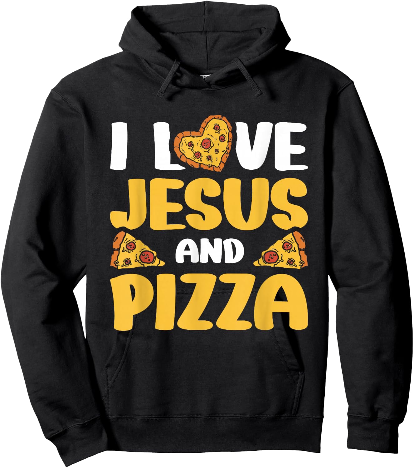 I Love Jesus And Pizza Hoodie - Hoodie | Black
