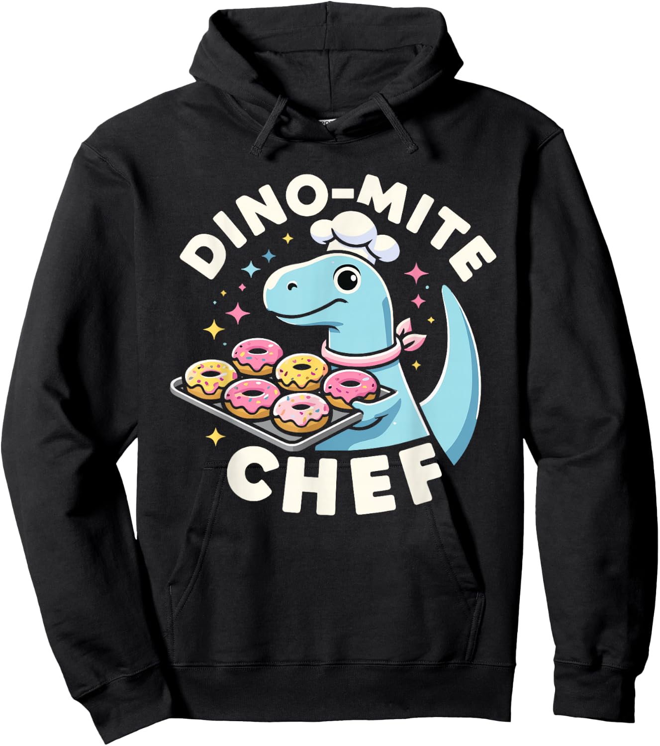 Dino-Mite Chef Cooking Dinosaur T-Rex Hoodie - Hoodie | Black