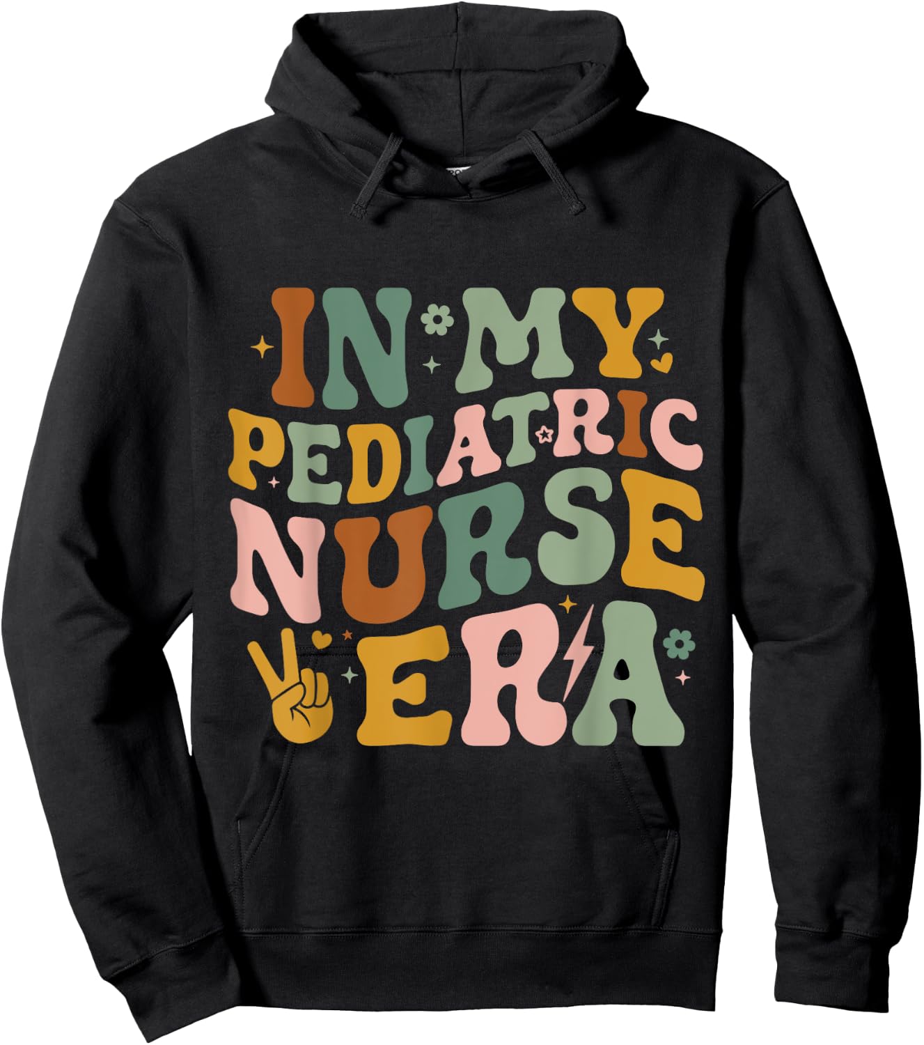 In My Pediatric Nurse Era PICU Nurse Funny Pediatric Nurse Hoodie - Hoodie | Black
