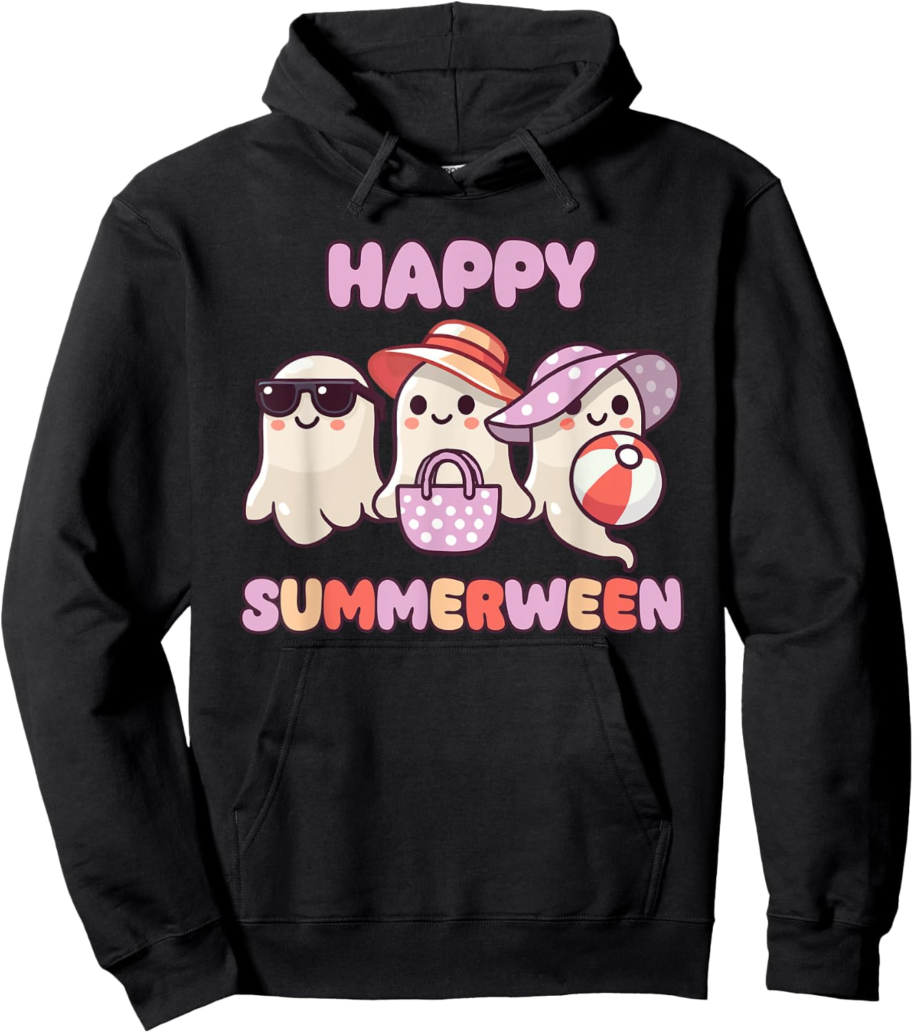 Happy Summerween Summer Halloween Ghost Men Women Kids Hoodie - Hoodie | Black