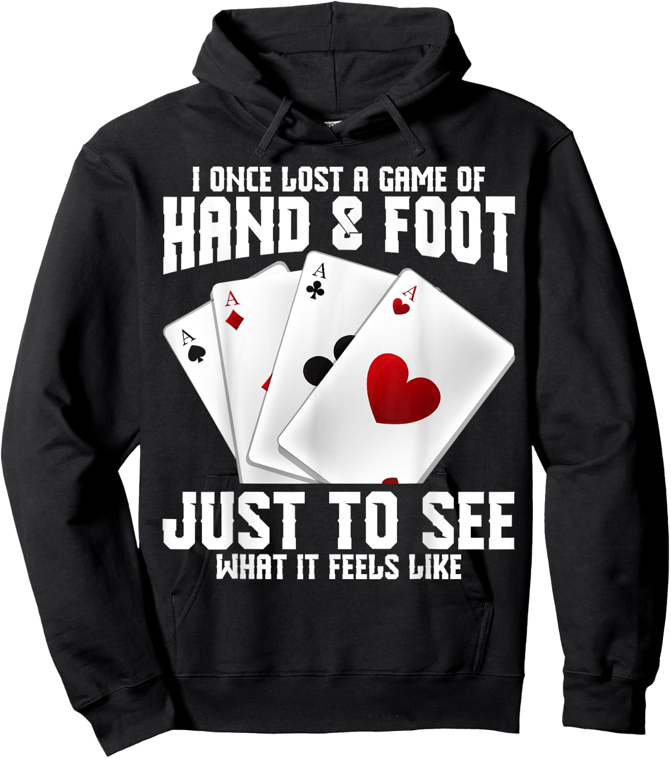 Hand and Foot Playing Cards Queen Card Game Set Hand Foot Hoodie - Hoodie | Black