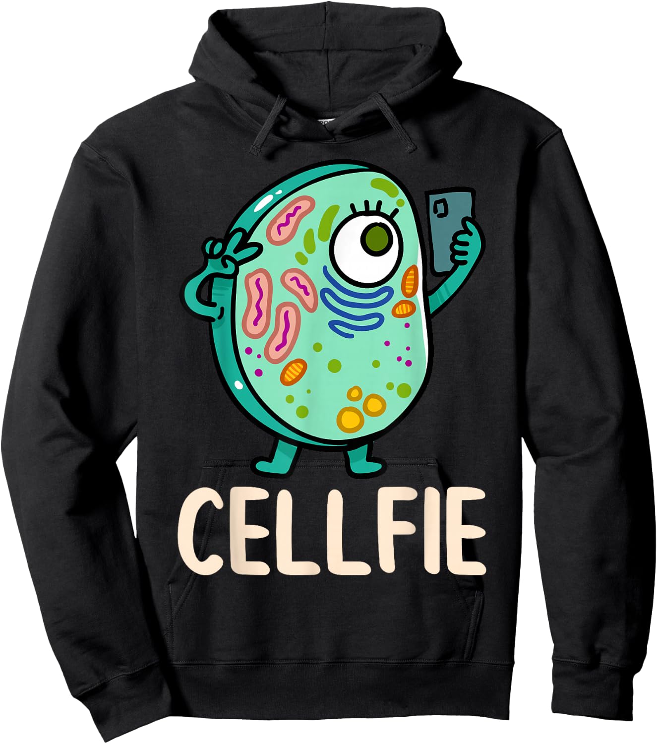 Cell Fie Funny Cellfie Selfie Biology Science Teacher Hoodie - Hoodie | Black