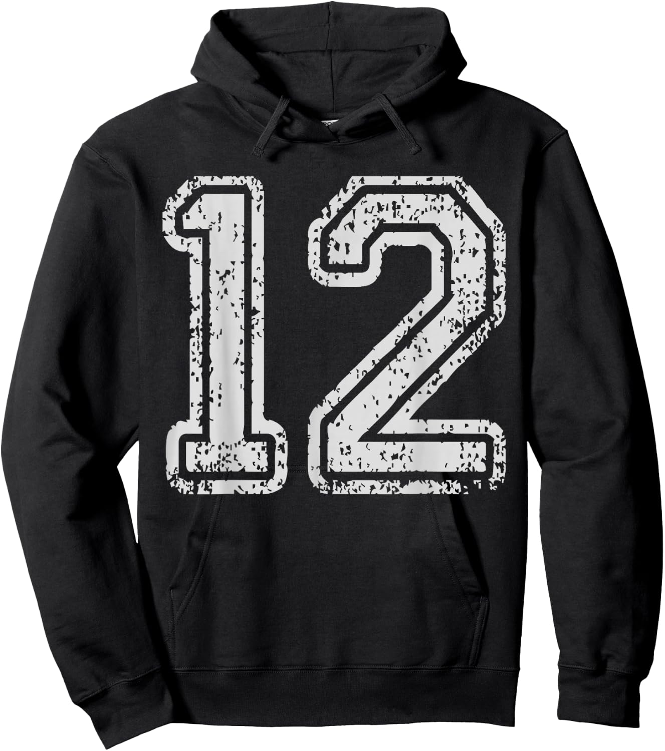 Team Jersey Uniforms Number 12 Twelve School Sports Birthday Hoodie - Hoodie | Black