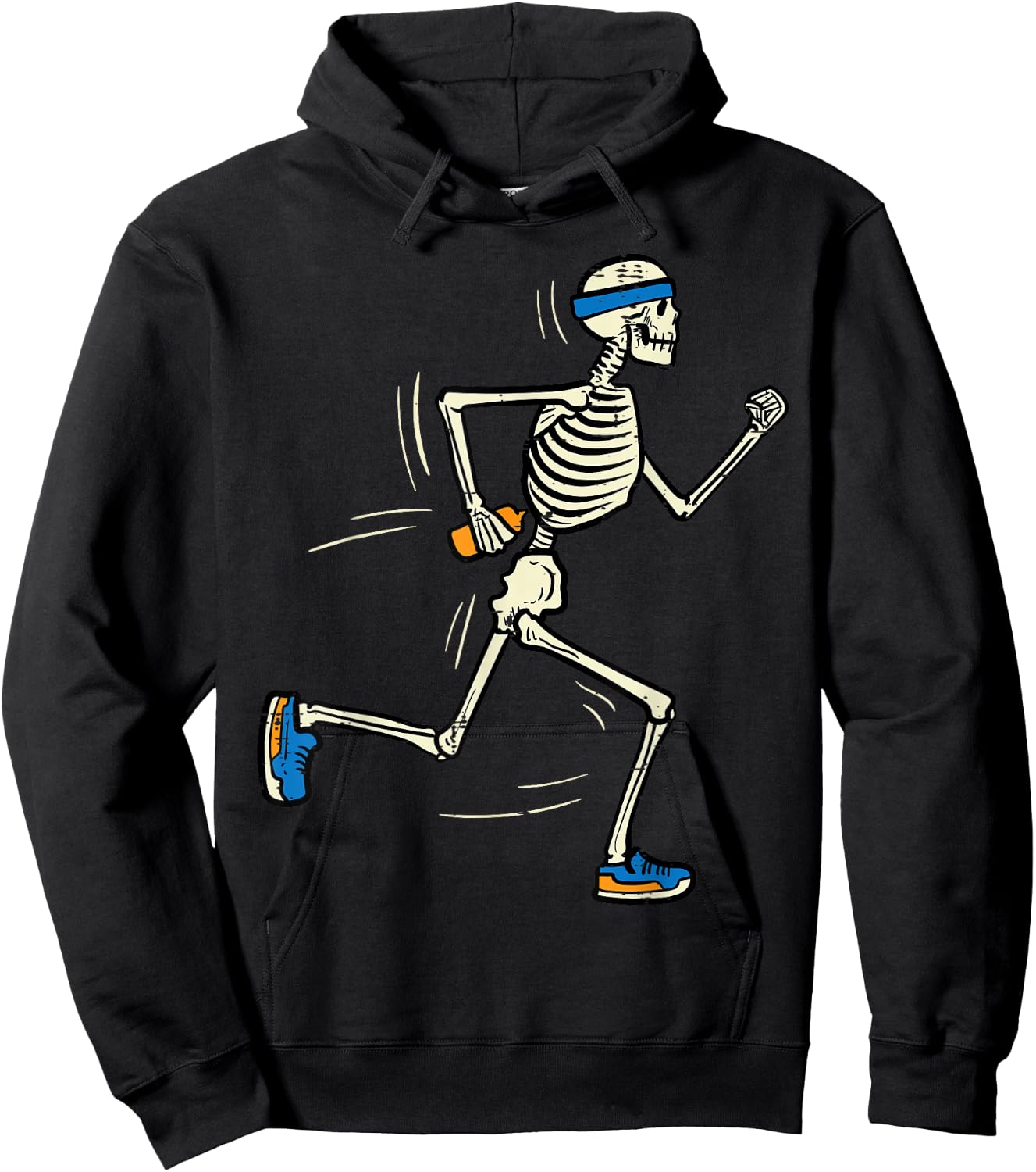 Halloween Skeleton Running Marathon Costume Men Women Kids Hoodie - Hoodie | Black