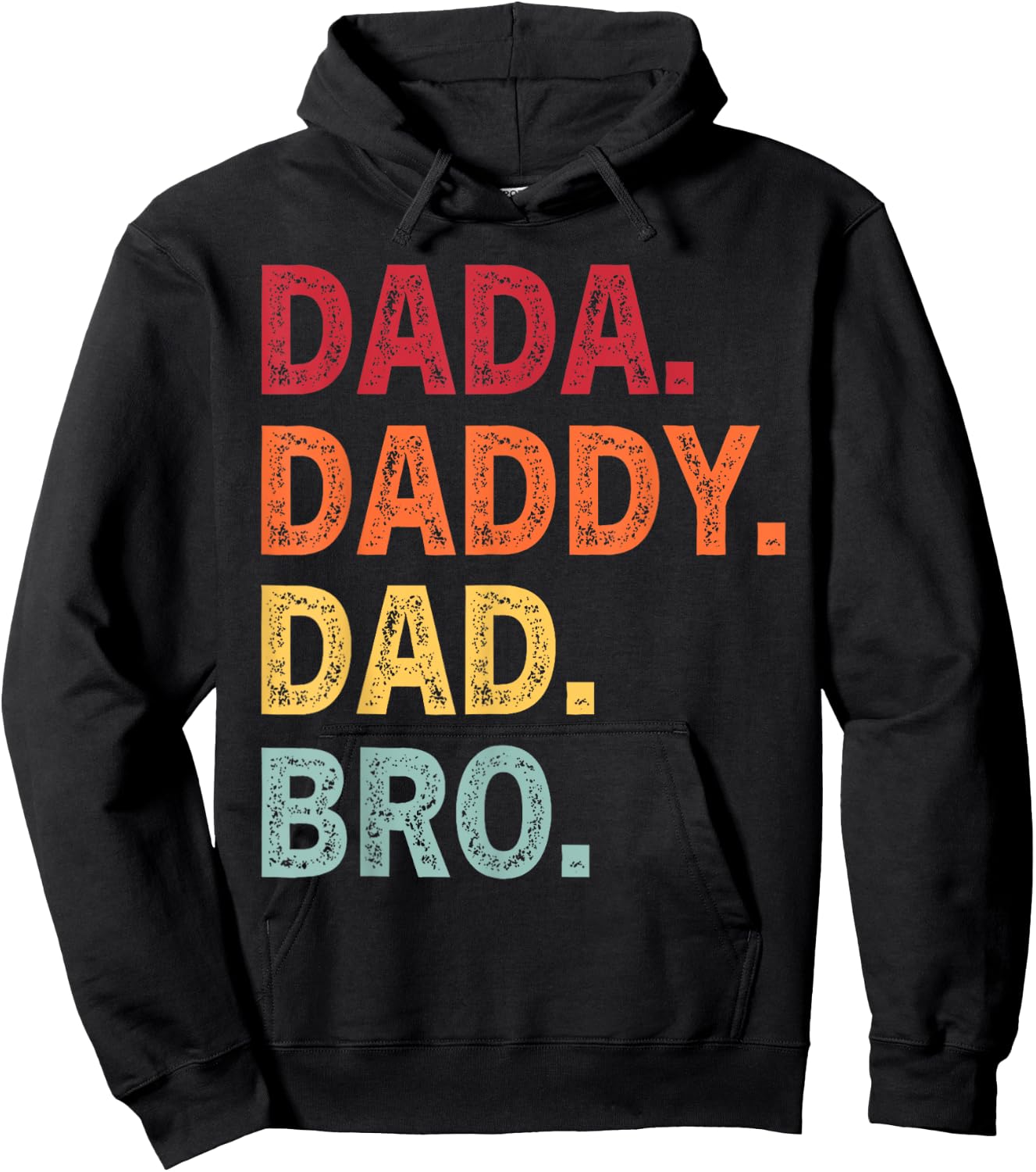 Retro Dada Daddy Dad Bro Funny Fathers Day Retro Vintage Hoodie - Hoodie | Black