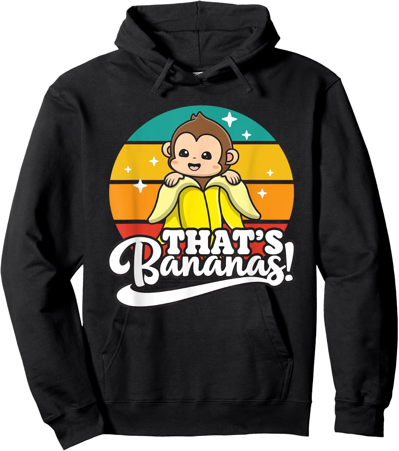 Cute Kawaii Monkey, Funny That’s Bananas Hoodie - Hoodie | Black