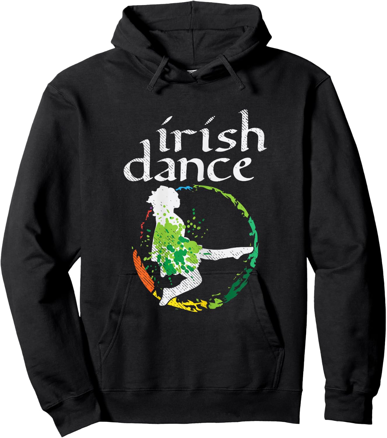 Irish Dance Girl Colors St Patricks Day Ceili Dancer Girl Hoodie - Hoodie | Black