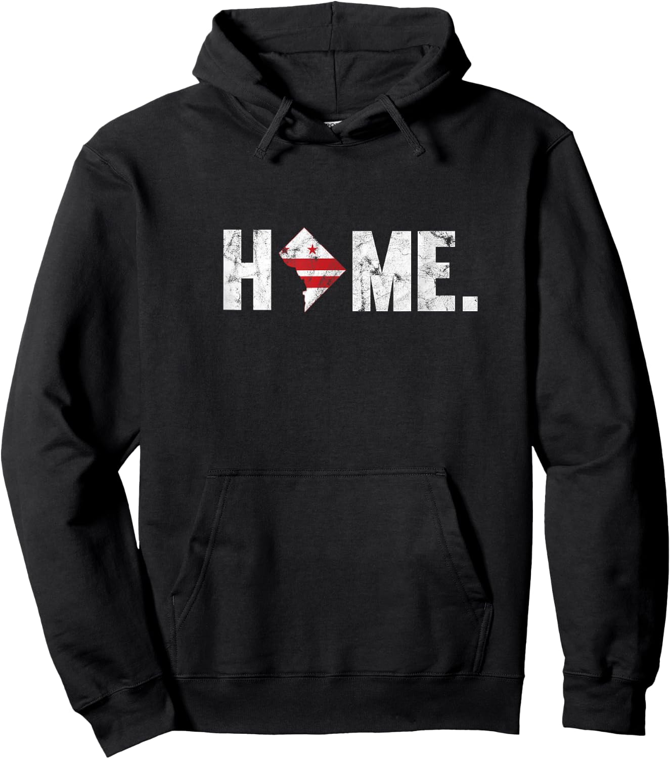 Home State DC Flag Distressed Hoodie - Hoodie | Black