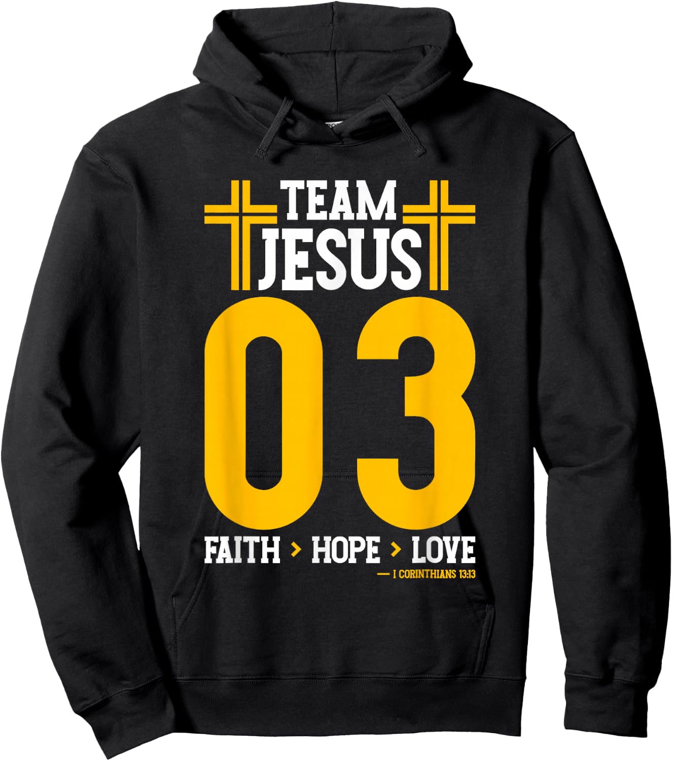Christian - Team Jesus 03 Faith Hope Love Hoodie - Hoodie | Black