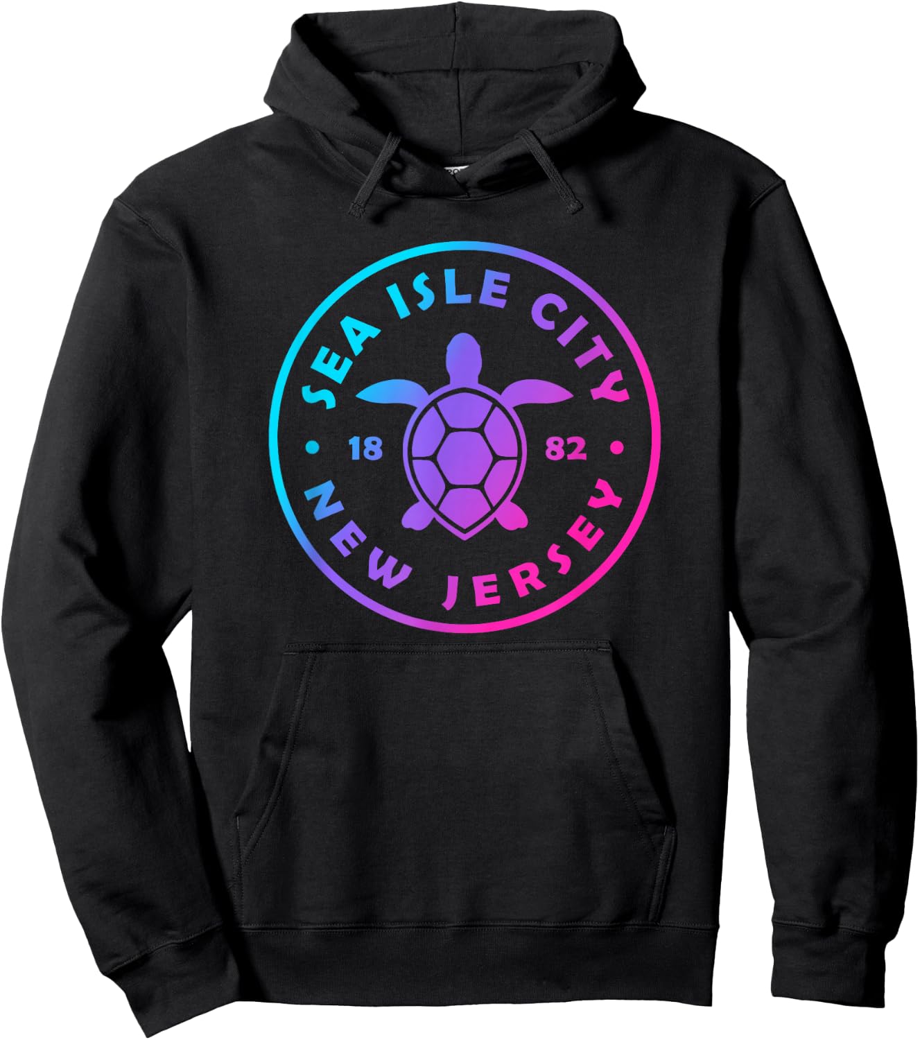 Sea Isle City New Jersey Sea Turtle Tie Dye Souvenir Hoodie - Hoodie | Black