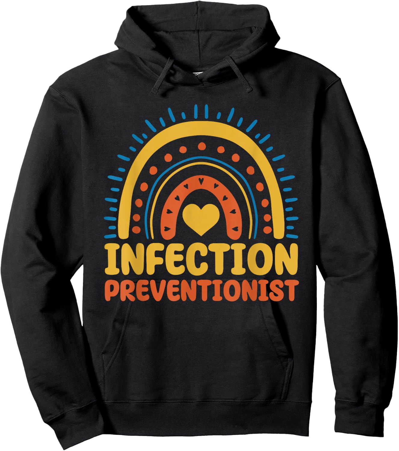 Infection Preventionist Boho Rainbow Hygiene Management Hoodie - Hoodie | Black