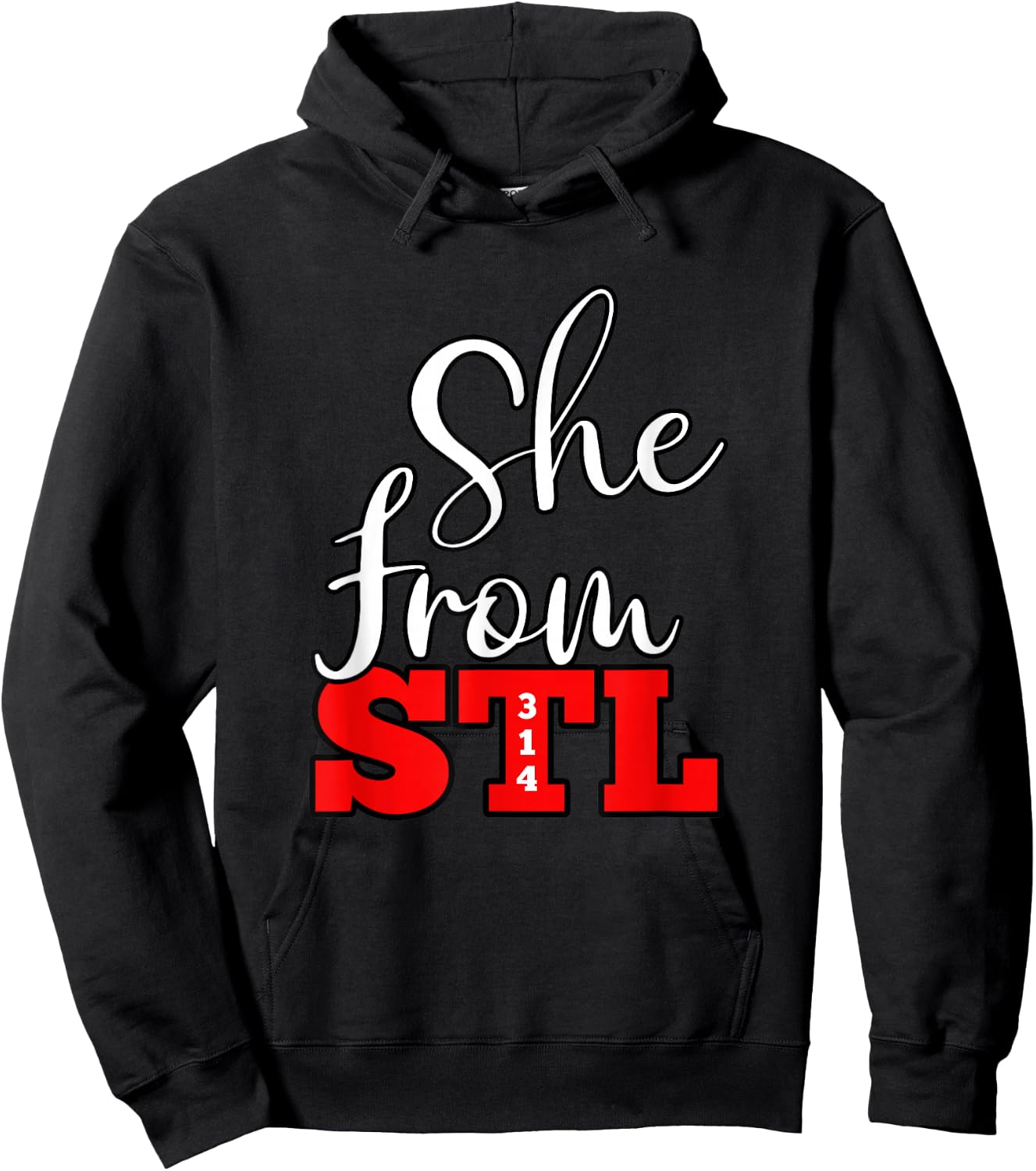 314 STL | She From St. Louis, Missouri Women Hoodie - Hoodie | Black
