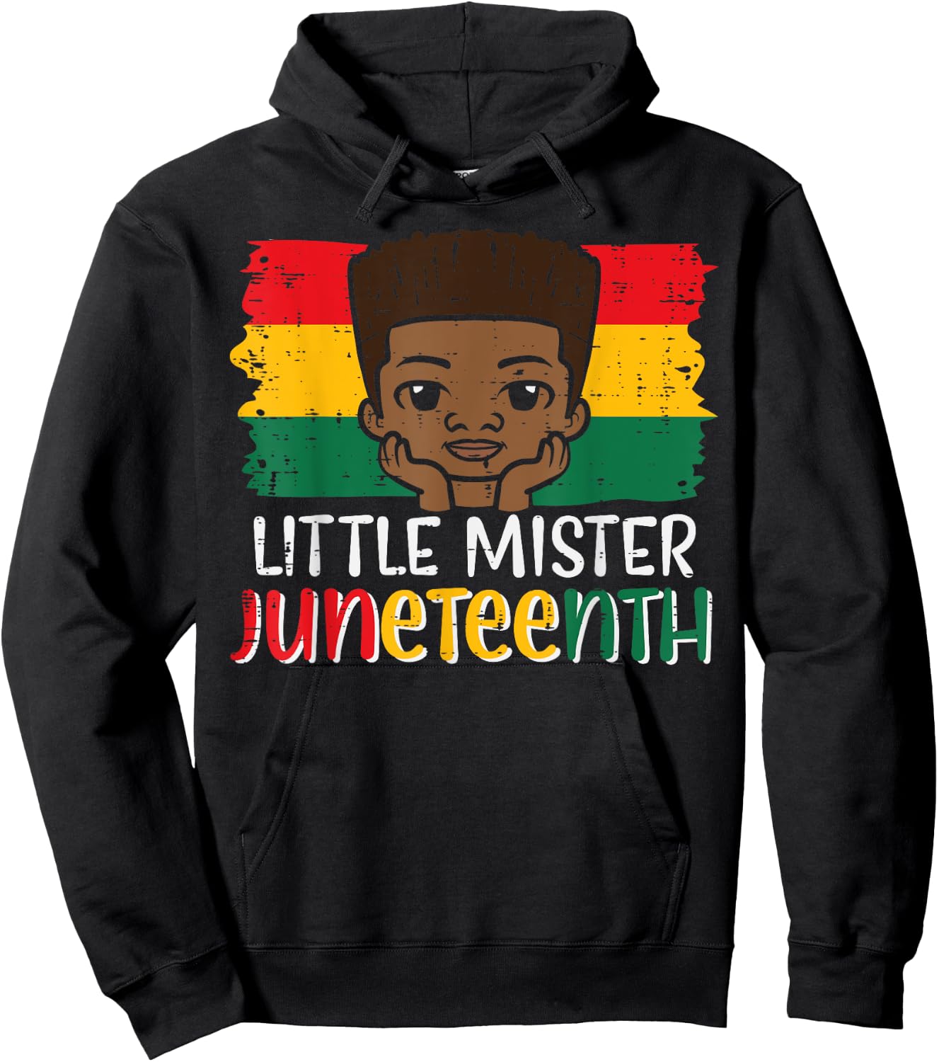 Little Mister Juneteenth African Boy Toddler Boys Kids Youth Hoodie - Hoodie | Black