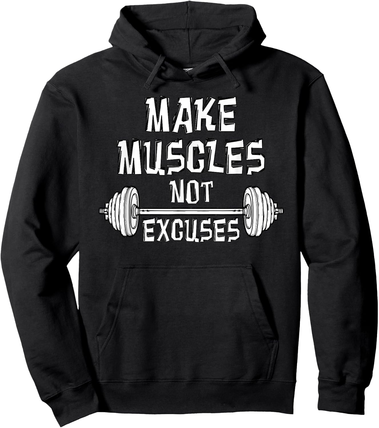Make Muscles Not Excuses Gym Motivational Gift Fitness Quote Hoodie - Hoodie | Black