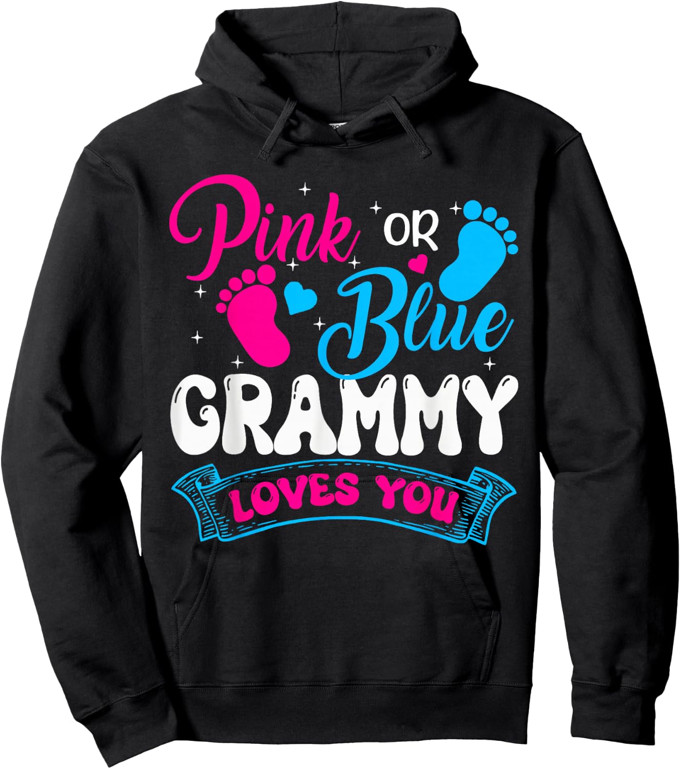 Pink or Blue Grammy Loves You Gender Reveal soon to be Hoodie - Hoodie | Black