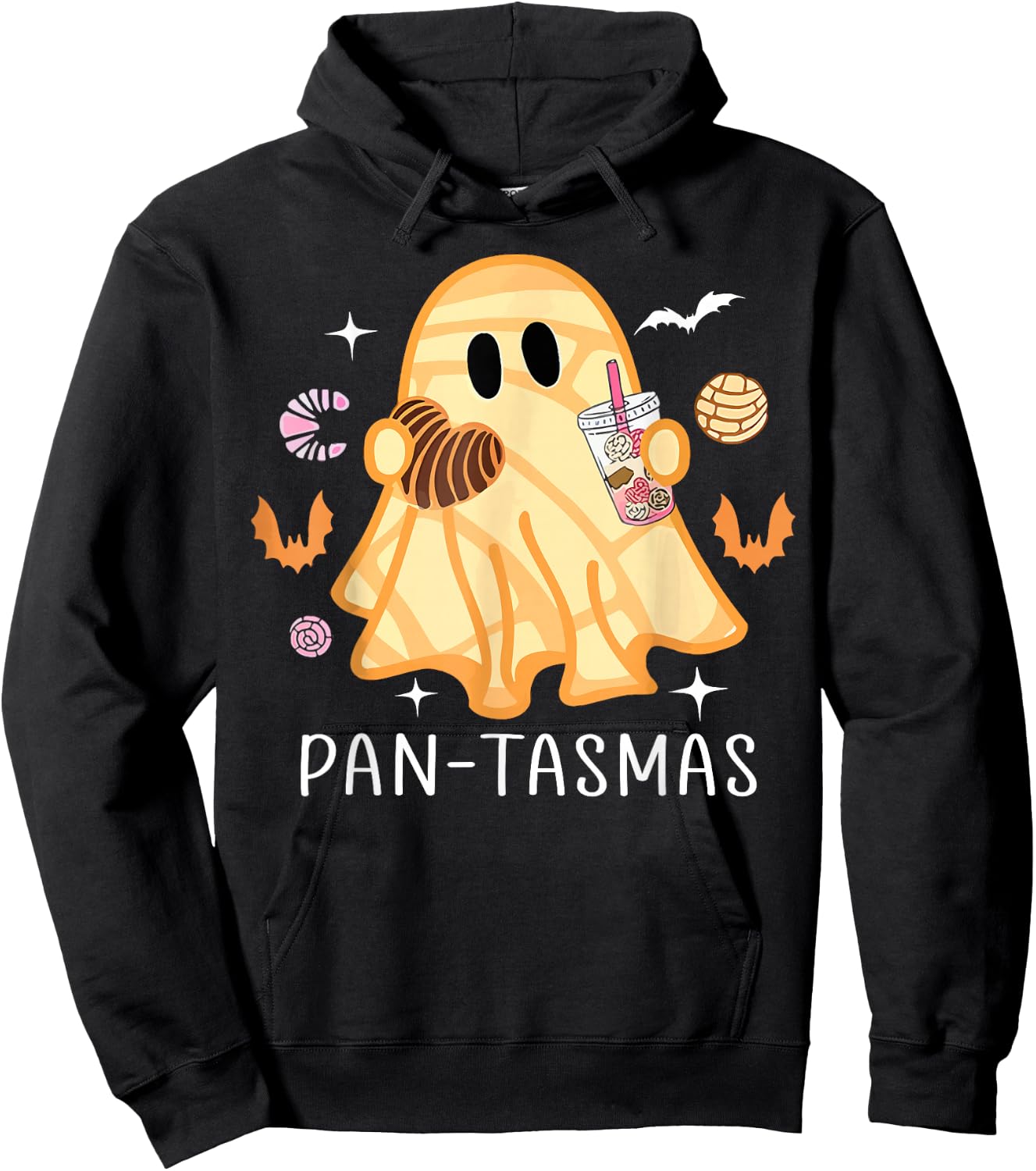 Pantasmas Ghost Funny Spooky Conchas Mexican Ghost Halloween Hoodie - Hoodie | Black
