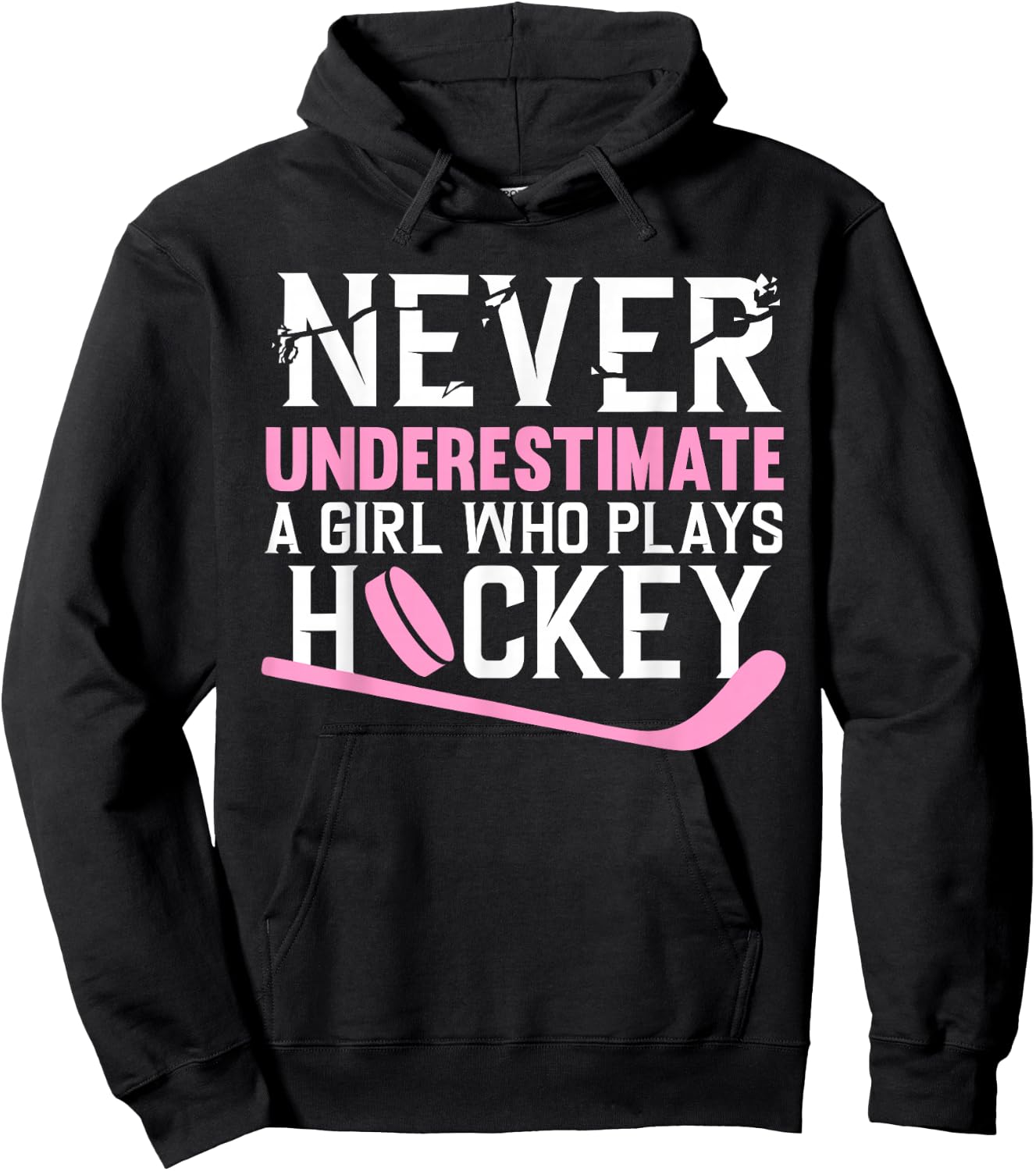 Funny Hockey Art for Girls Women Field Hockey Player Sport Hoodie - Hoodie | Black