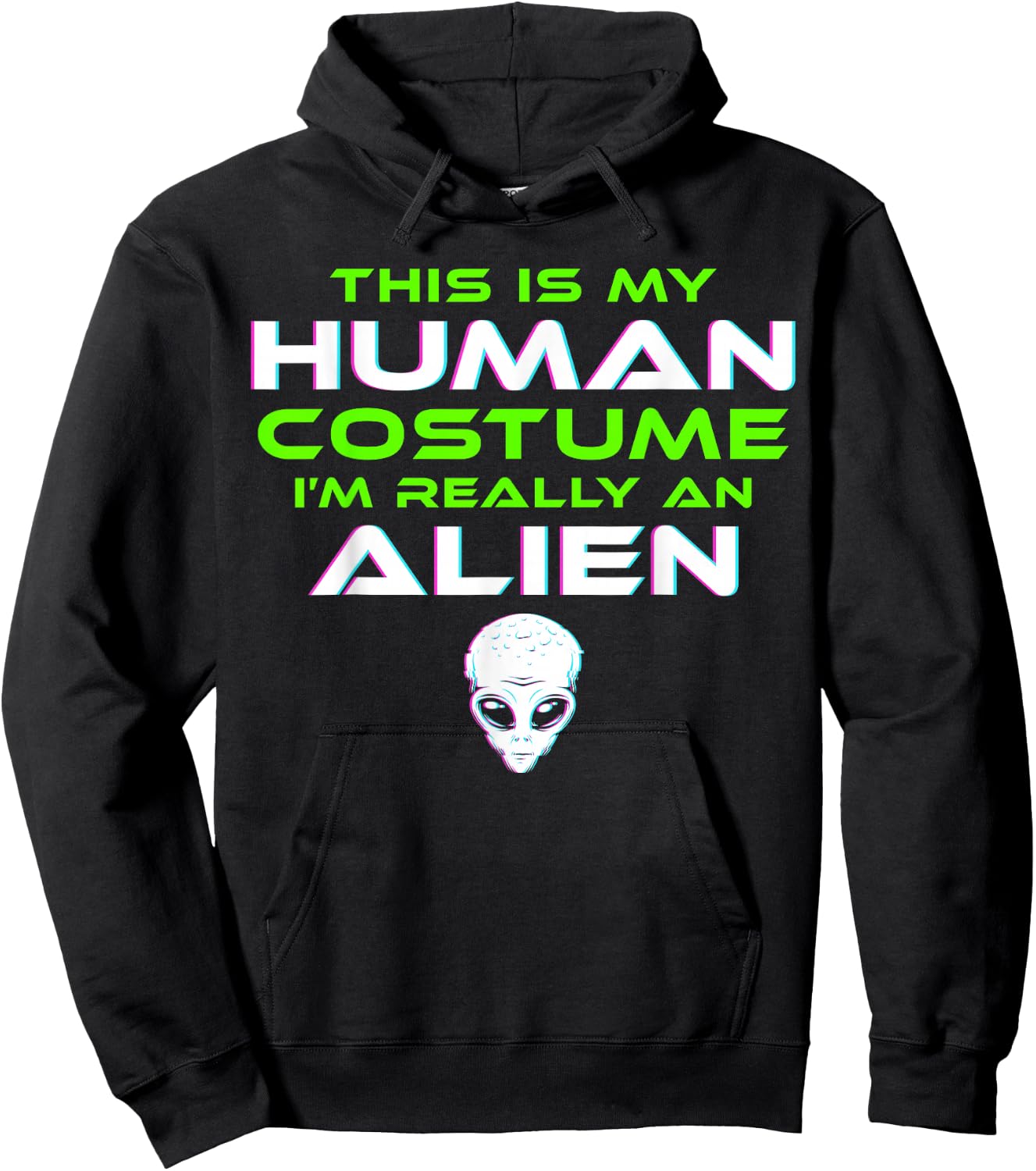 Alien Costume Halloween Funny Kids Men Women Hoodie - Hoodie | Black