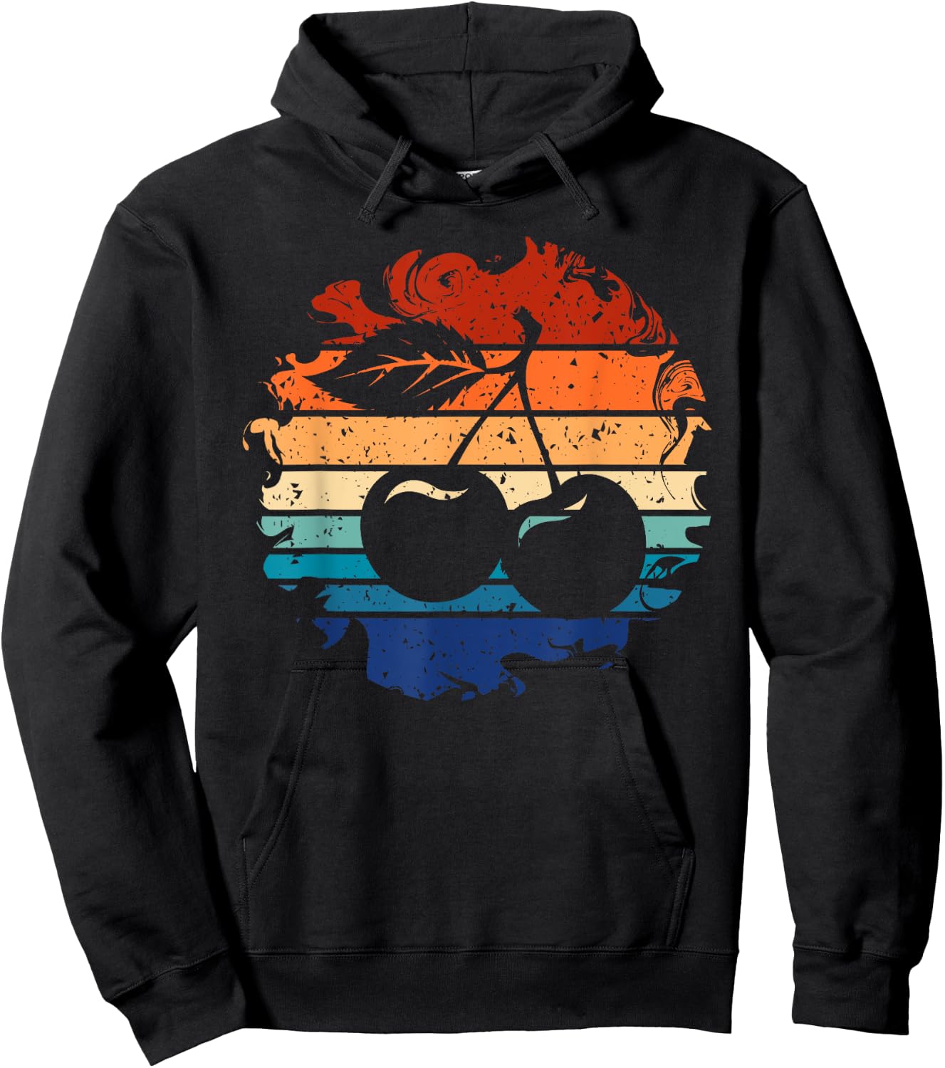 Cherry Retro Cherries Vintage 80s Style Hoodie - Hoodie | Black