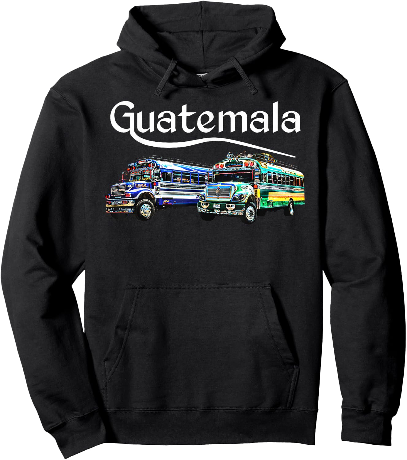 Chicken Bus Guatemala Chapin Quetzal Antigua Tikal Maya 502 Hoodie - Hoodie | Black
