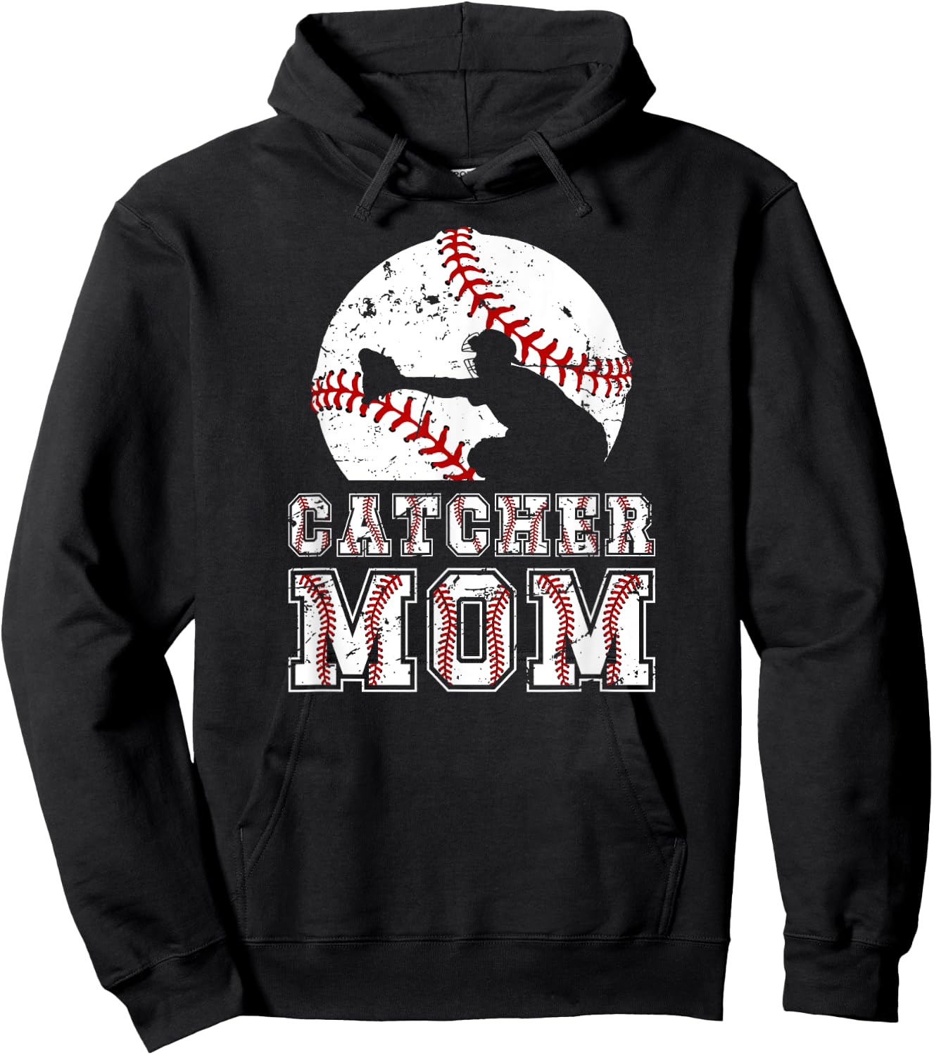Baseball Catcher Mom Of A Baseball Catcher Mama Hoodie - Hoodie | Black